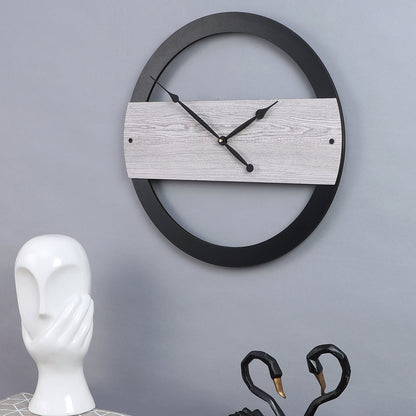 wc20 Brown Quartz Black Modern Wall Clock, For Home And Office