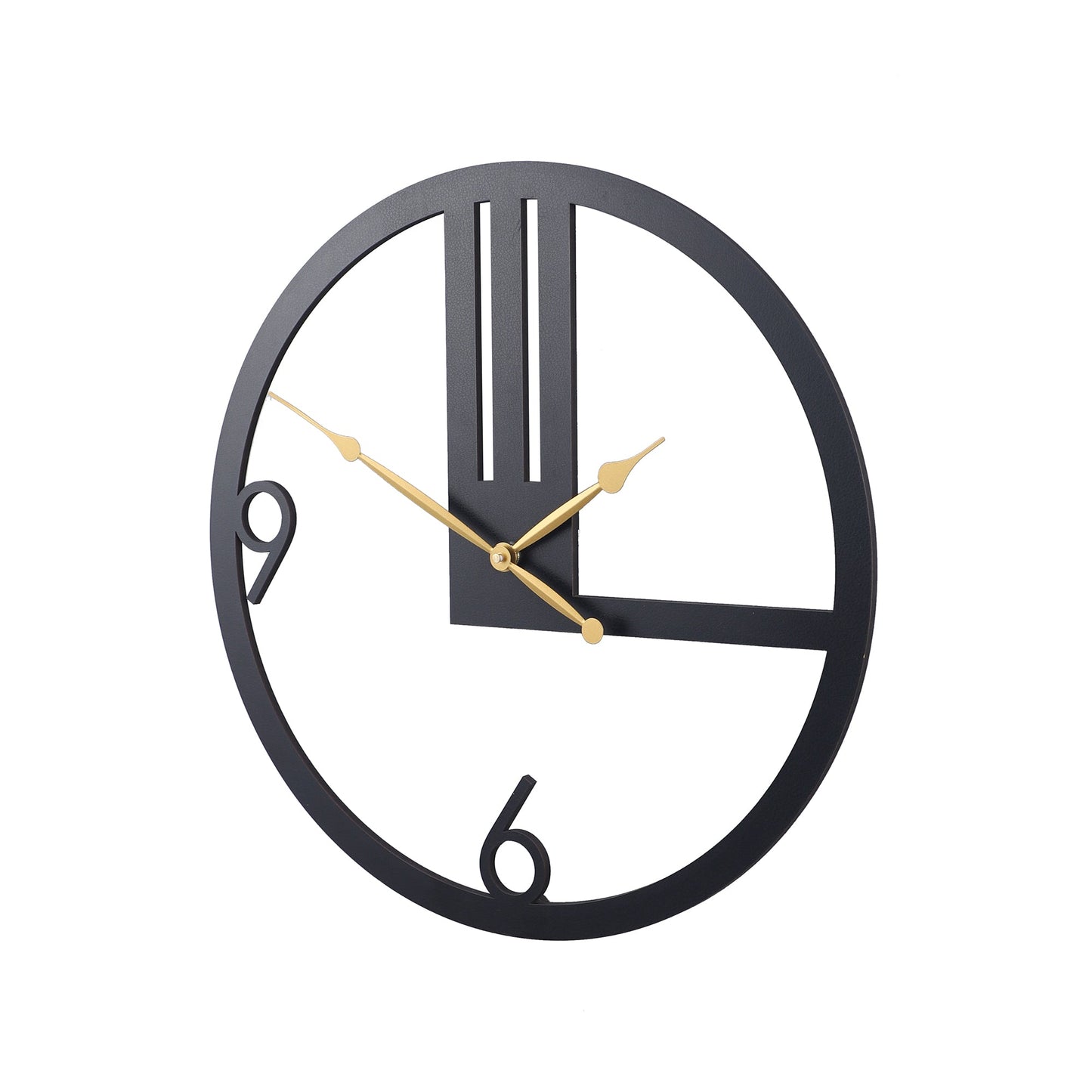 wc16 Black Chic Metal Wall Clock, Modern Metal Wall Decor