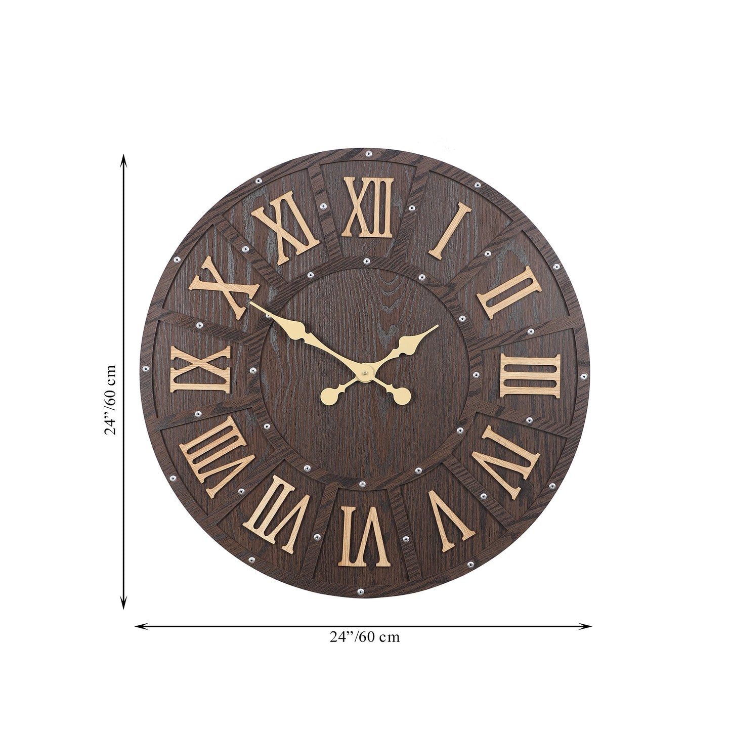 wc6 Vintage-Inspired Rustic Wooden Wall Clock