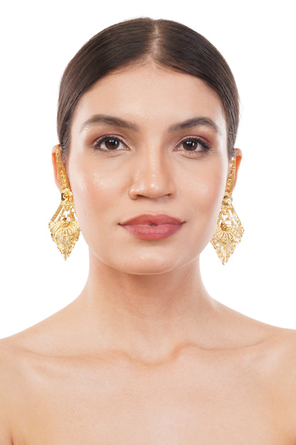 023 1Gm Gold Floral Stud Earrings