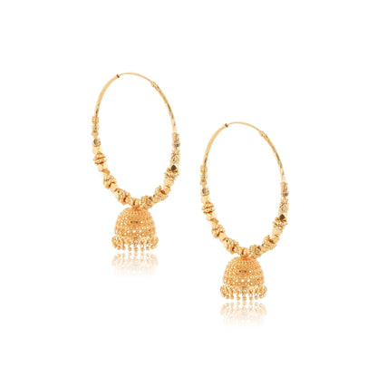 034 Jhumka Hoop 1Gm Gold Earrings Set