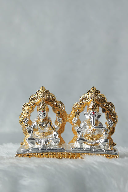 Gold and Silver Plated Laxmi Ganesh Ji Pair