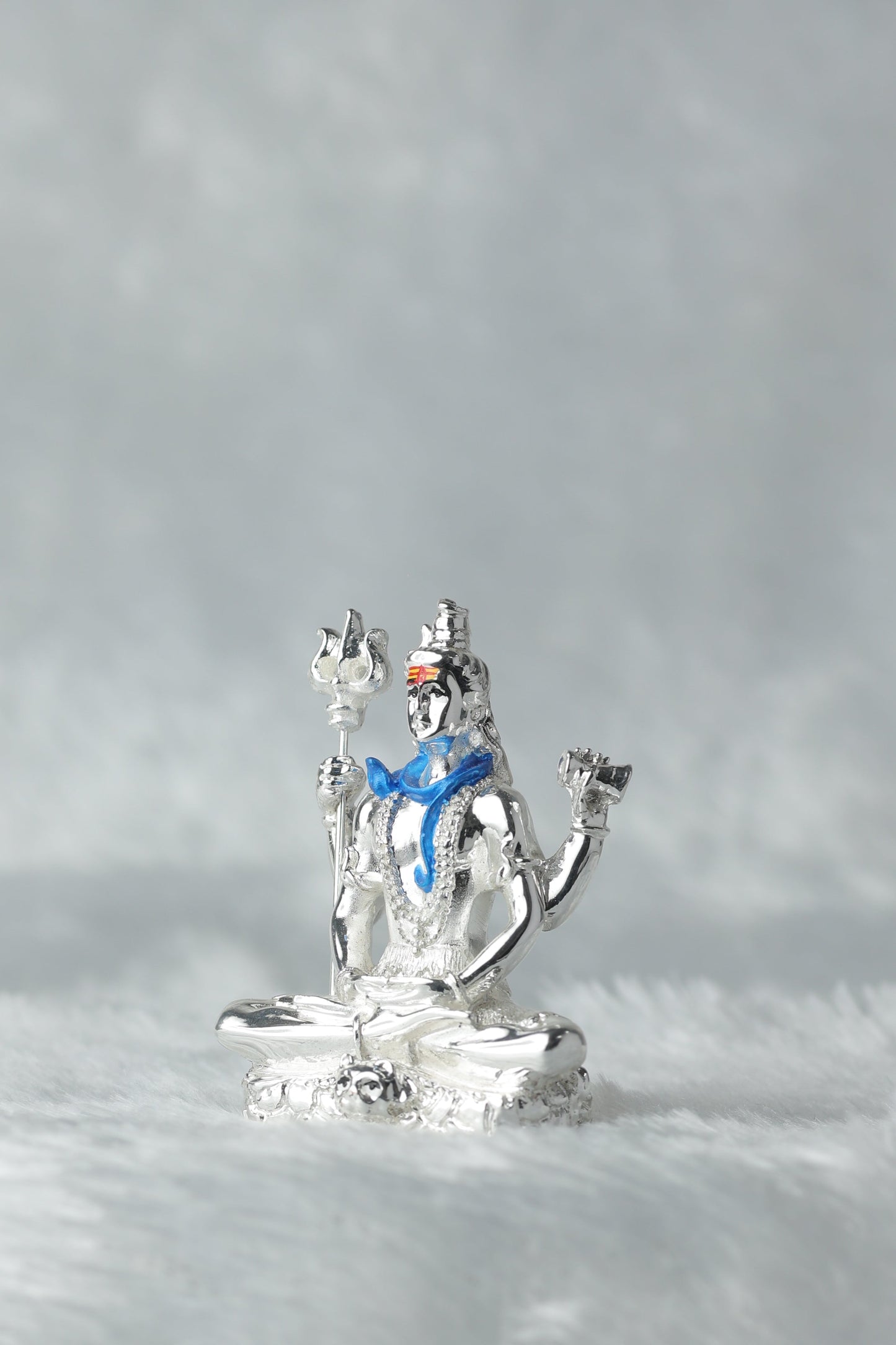 Silver Coated Sitting Shiva Idol | Bholenath |