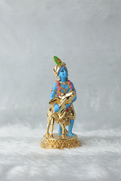 Gold plated Krishana with calf blue Colour || Krishana Ji